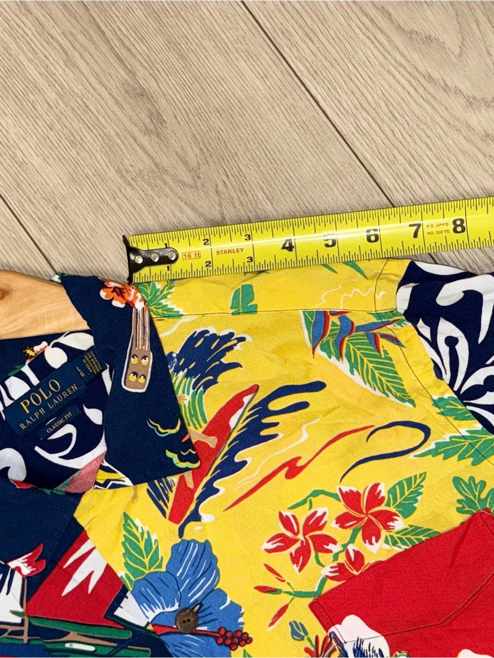 Polo Ralph Lauren Mens L Hawaiian Shirt 100% Viscose Tropical Floral Classic Fit